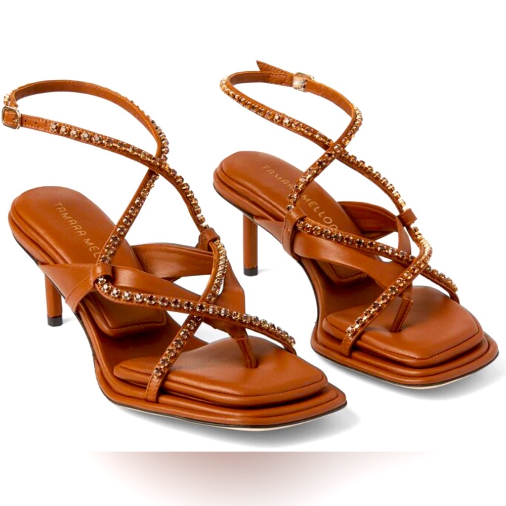 Tamara Mellon Orbit Nappa Crystals new cinnamon sz 38